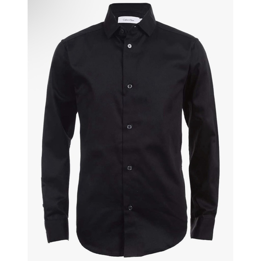 Calvin Klein Boys Dress Shirt Size 18 Long Sleeve  Button Down Formal Shirt‎